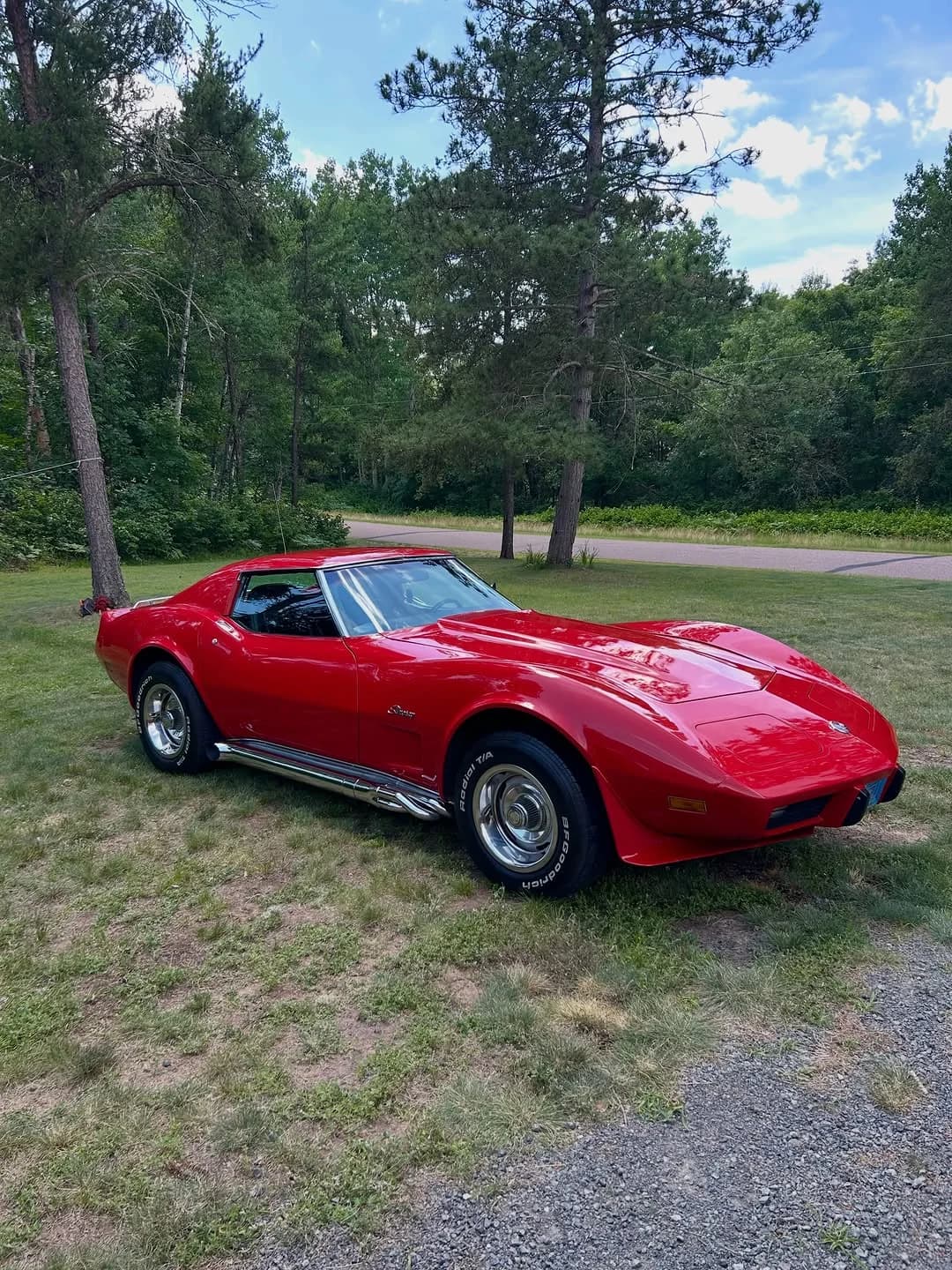Red 1976 Corvette after full interior and exterior detailing with ceramic protection