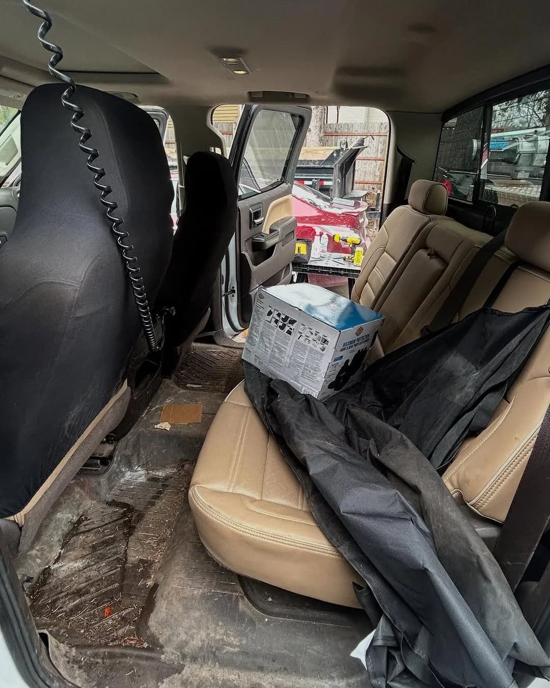 GMC Denali rear cabin before a full interior detail